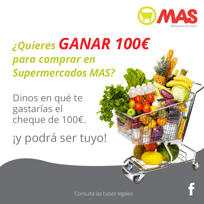 Gana un cheque de 100€ con Supermercados MAS