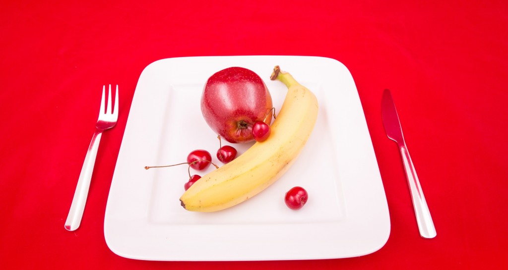 Fruta antes y después de comer