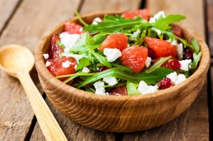 salad with grapefruit, arugula and cheese